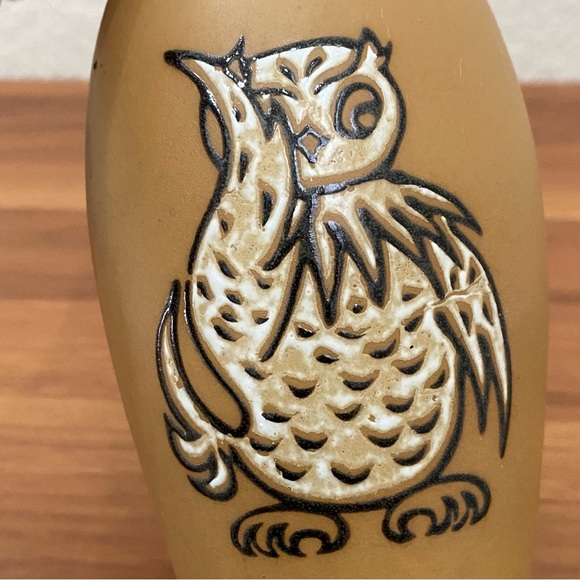 Vintage ENESCO Japan Imports Mid Century Modern Handpainted Owl 6” Bud Vase - Picture 10 of 13